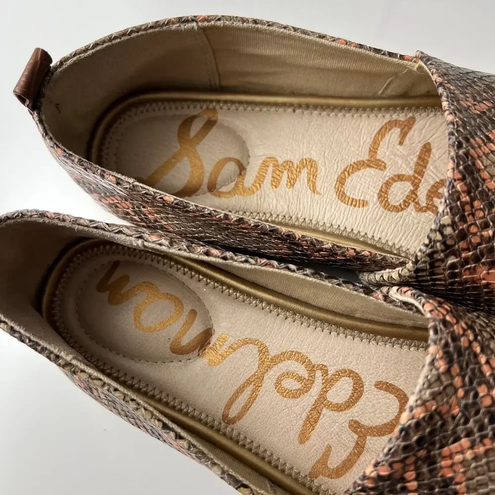 Sam Edelman Nude Pink Snake Khloe Slip On Espadrille Size 8.5 Vacation Summer